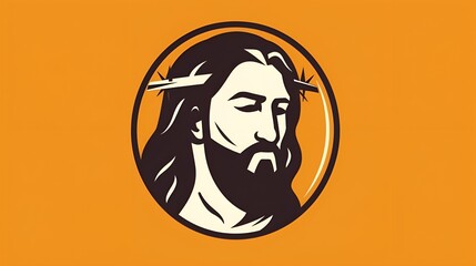 Jesus face vector style illustration, good friday,chritianity,jesus,religion