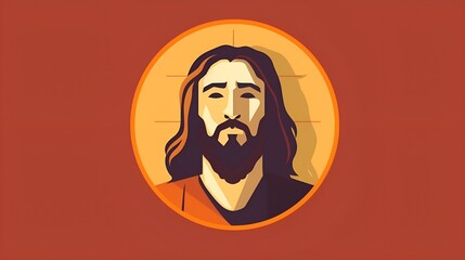 Jesus face vector style illustration, good friday,chritianity,jesus,religion