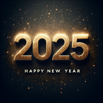 a digital graphic celebrating the new year 2025. this image is all about festivity and celebration.