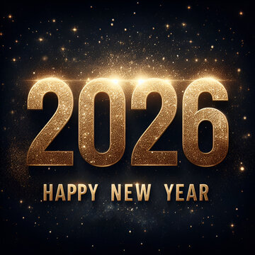 a digital graphic celebrating the new year 2026. this image is all about festivity and celebration.