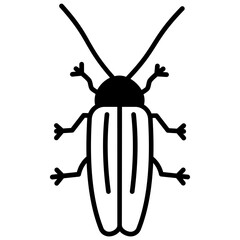 Titan beetle glyph and line vector illustration