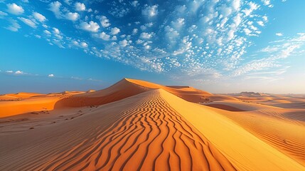 Sand Dunes in the Desert: A Scenic View of the Shifting Sands Generative AI