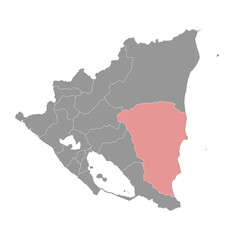 South Caribbean Coast autonomous region map, administrative division of Nicaragua. Vector illustration.
