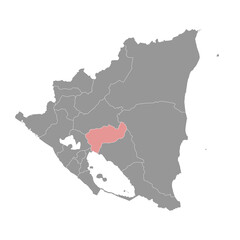 Boaco Department map, administrative division of Nicaragua. Vector illustration.