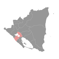Managua Department map, administrative division of Nicaragua. Vector illustration.