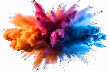 Colorful Explosion of Painted Powder: A Vibrant Blend of Art and Science Generative AI