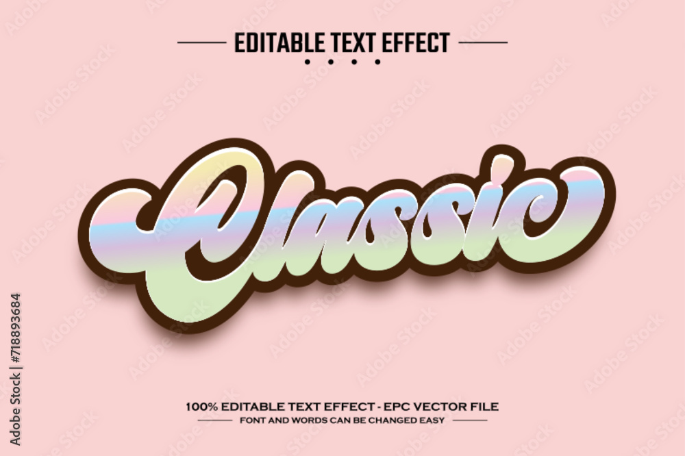 Poster classic 3d editable text effect template