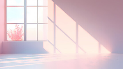 Fototapeta premium Gradient empty room wall model, minimalist interior, podium 3D product display