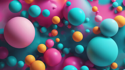 Gradient background with turquoise metaball shapes. Morphing colorful blobs. Vector 3d illustration. Abstract 3d background. Liquid colors. Banner or sign design