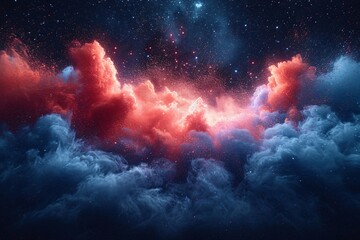 Pink Clouds in the Sky: A Stunning Nighttime View Generative AI