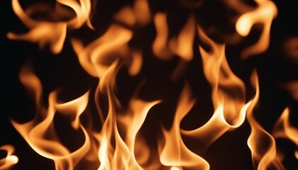 Fire flames on black background

