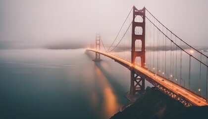 golden gate bridge in foggy weather  