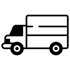 Truck glyph and line vector illustration