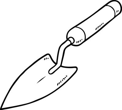 black and white garden trowel clip art preview