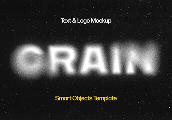 Blurry Grain Noise Text And Logo Mockup