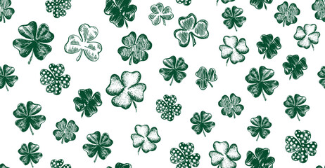 Sketch set clover. St. Patrick's Day. Hand drawn illustration.	
 - obrazy, fototapety, plakaty