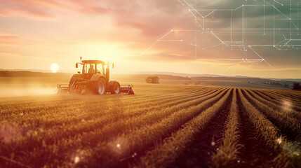 Fototapeta premium Smart Agriculture Technology in Farming 