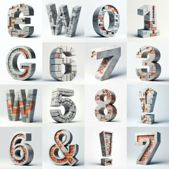 Lettering shape Blends Concrete With bricks. AI generated illustration
