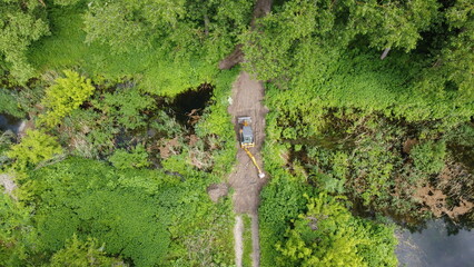 Wetland revitalisation by excavator © Jakub