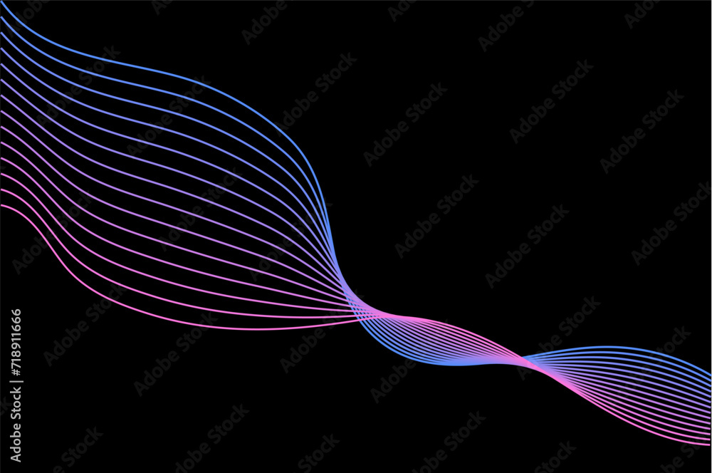 Poster abstract vector background with futuristic neon waves, dynamic motion, and smooth gradients