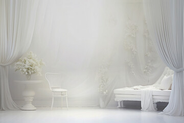 Harmony luxury white curtains bedroom background