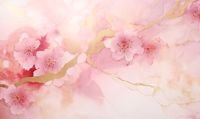 gold and pink marble watercolor background