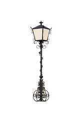 vintage street lamp isolated on white background
