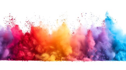 Colorful powder paints in bowls for Indian Holi festival white background ,hd, shine - obrazy, fototapety, plakaty