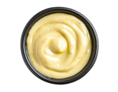 Sauce bernaise isoliert auf wei&szlig;en Hintergrund, Freisteller,Draufsicht 