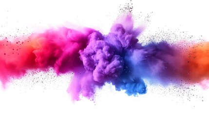 Colorful powder paints in bowls for Indian Holi festival white background ,hd, shine