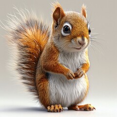 Obraz premium Furry Feline: A Cute Squirrel in a Furry Costume Generative AI