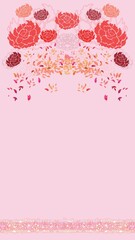 Floral decoration background with love ribbon 