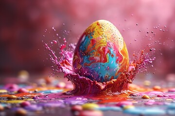 Colorful Eggs in Pink and Purple: A Monthly Event Celebration Generative AI