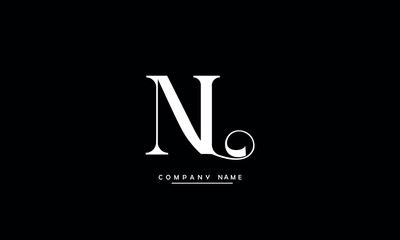 NL, LN, N, L Abstract Letters Logo Monogram