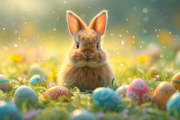 Bunny in the Garden: A Cute Easter Celebration Generative AI