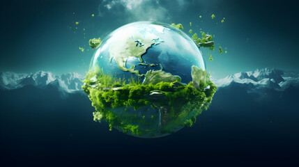 Concept for world earth day resources that are sustainable renewable and use green,,
World Mental Health and Earth Day converge in a world saving ecology concept Vertical Mobile Wallpaper