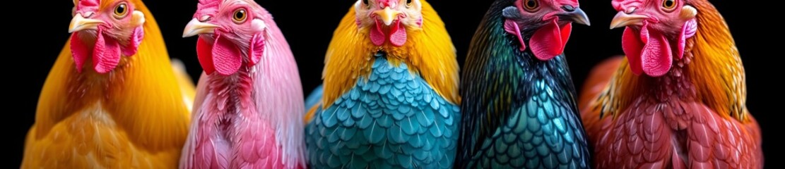 Chicken with a Blue and Yellow Feathered Coat: A Fashionable and Colorful Choice for Your Next Meal Generative AI