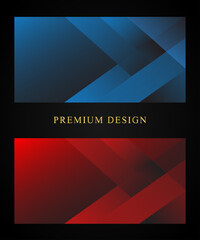 Fototapeta premium Premium background design with dark blue and dark red line pattern.