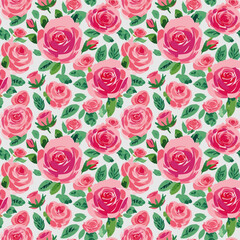 Rose watecolor seamless pattern