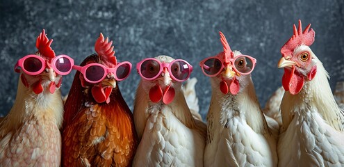 Chicken Sunglasses: A Flock of Trendy Birds Generative AI
