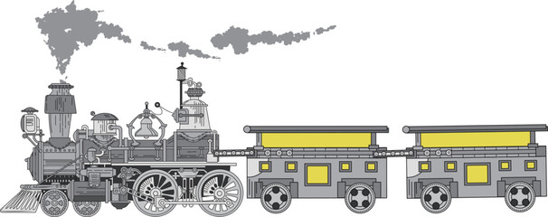Obraz premium 機関車（Locomotive）(eps)