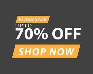 70% off. Flash Sale  yellow strip Black background minimal attractive 