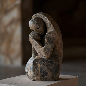 Stone statue depicting the Depression.