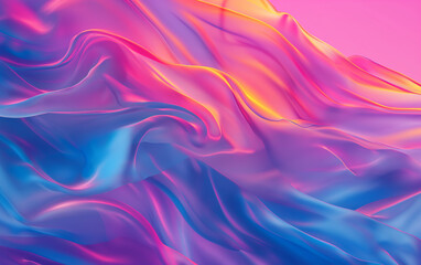 Obraz premium Abstract flowing fabric texture with vibrant pink and blue gradients