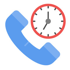 Call Time icon vector image. Can be used for Modelling Agency.