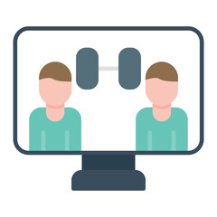 Online Group Exercise icon vector image. Can be used for Fitness at Home.