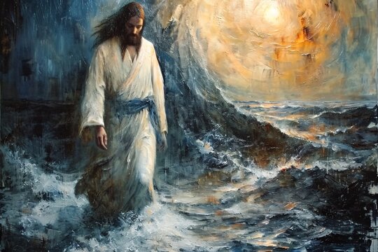 Jesus Preaching to the Crowd in a Modern Setting Generative AI