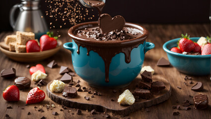 Obraz na płótnie Canvas chocolate cake with coffee