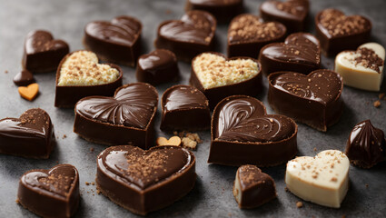 Heart shaped chocolate candies