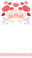 red rose petals with ribbon 